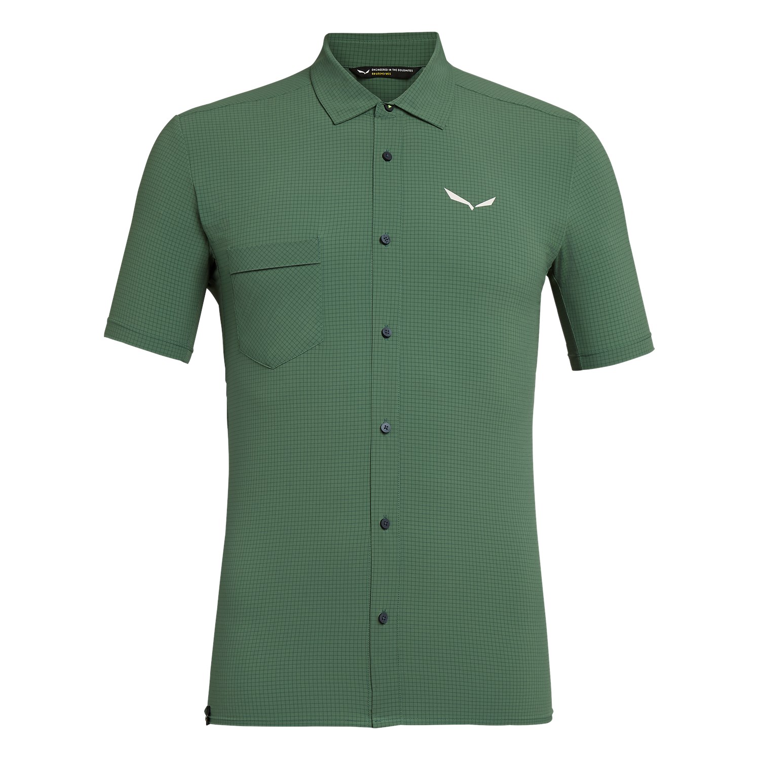 Camisetas Hombre Chile - Salewa Puez Minicheck 2 Dry Short Sleeve - Verde - PTUI-21467